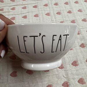 Rae Dunn White 'Let's Eat' Bowl